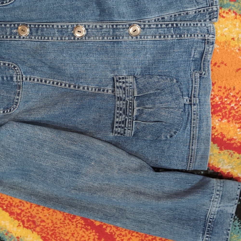 Style & Co Blue Denim Jacket XL Peter Pan Collar Cottagecore Jean Jacket - Picture 3 of 7